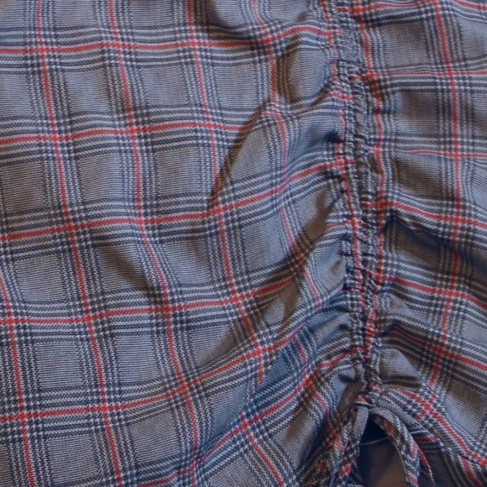 Plaid Ruched Mini Skirt - Picture 8 of 8